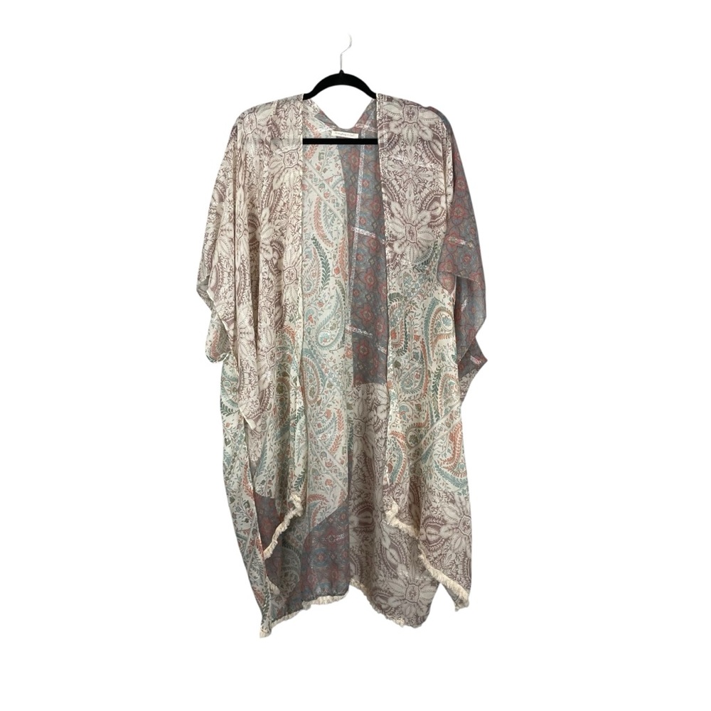 Do Everything in Love Patchwork Paisley Boho Kimo… - image 1